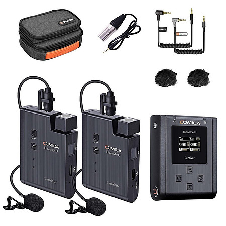 Black Wireless Lavalier Microphone,Comica BoomX-U2